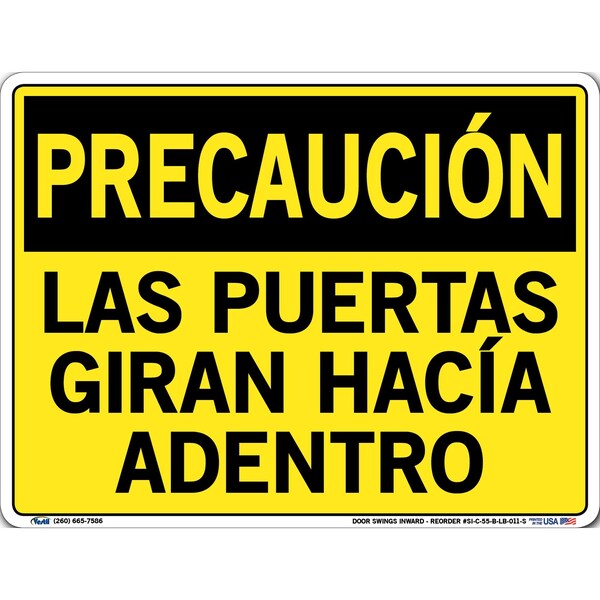 Vinyl Label Sign, 9-1/2" Height, 12-1/2" Width, Vinyl Label, Rectangle, Spanish